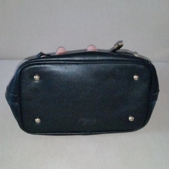 London Fog drawstring pink and black bag EUC - Picture 3 of 4